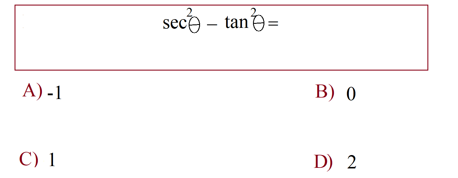 Trigonometric IdentitiesQuiz No 1 International Math Education