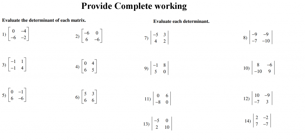 determinant of a matrix determinant of a matrix