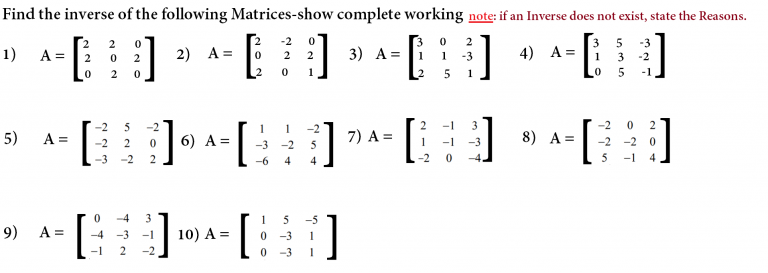 inverse of 3x3 matrices